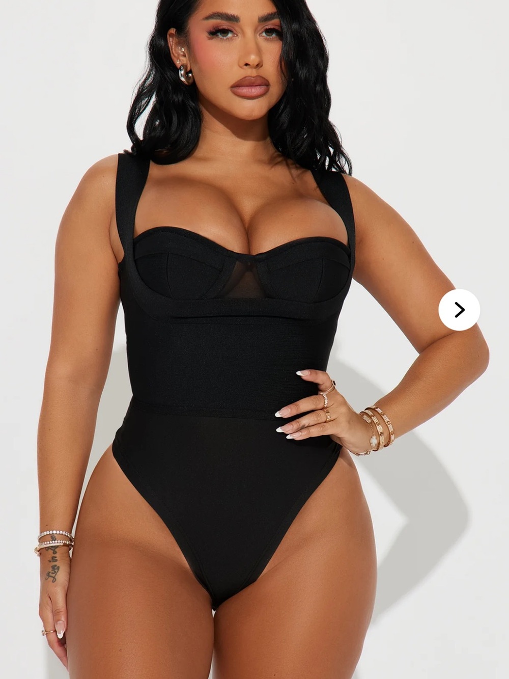 Fashion Nova Black Bandage Bodysuit